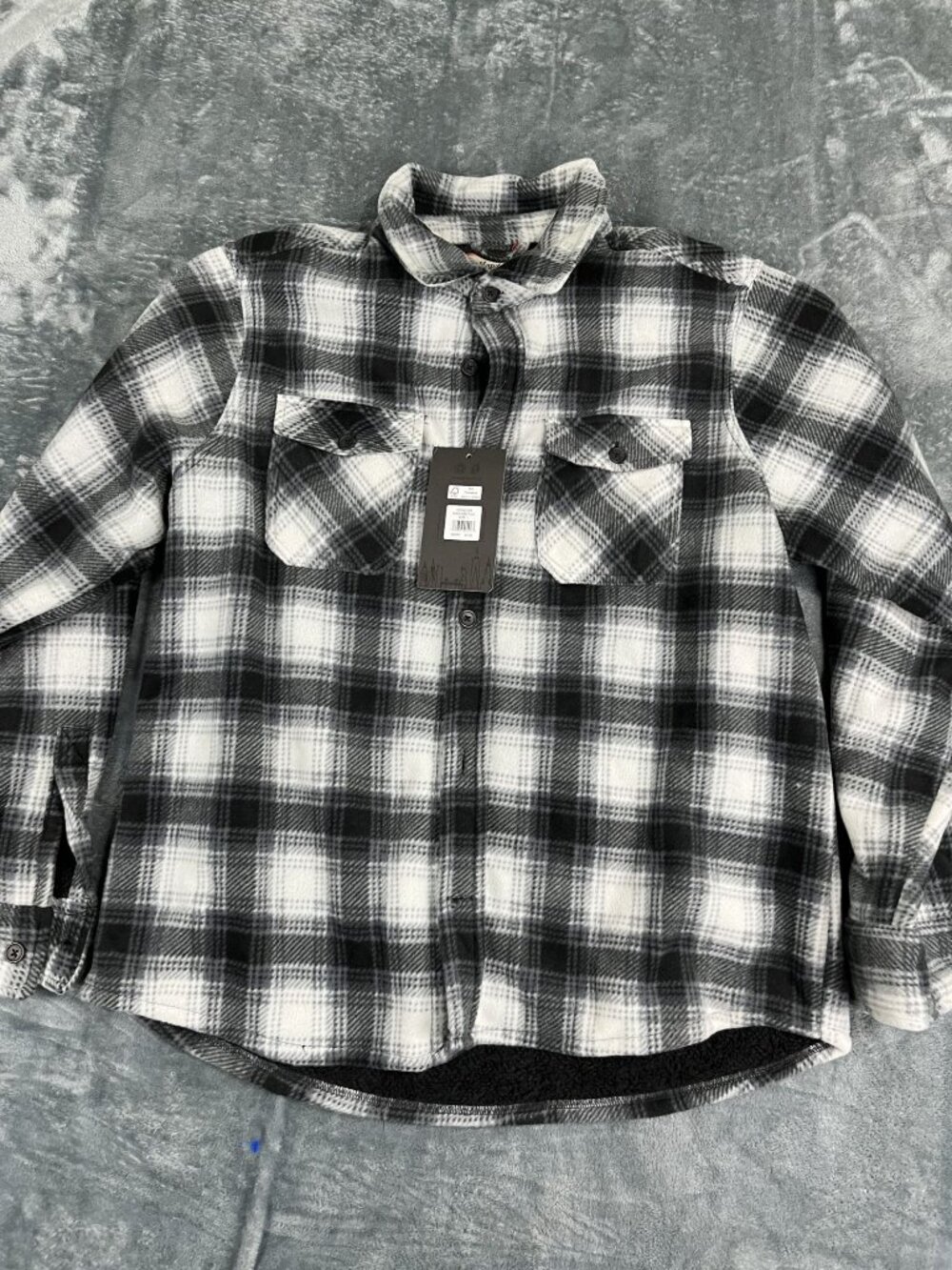 Hawke & Co Outfitter Mens Black & White Plaid Flannel Shirt NWT L
